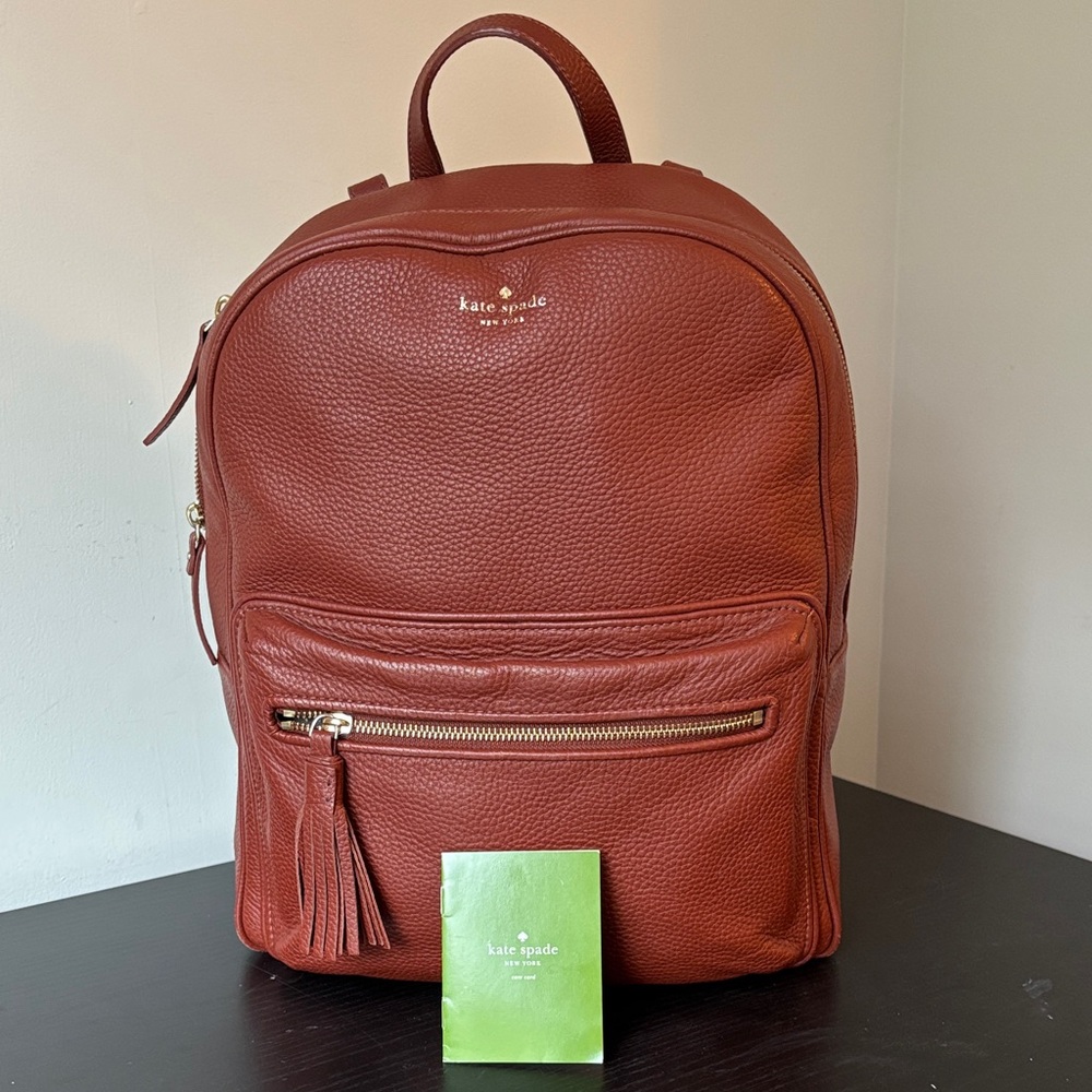 Kate Spade Chester Street Cognac Large Leather Backpack